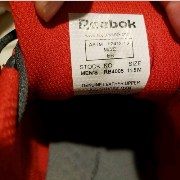 Reebok Mens Grey/Red Sublite Steel Toe Work Athletic Shoes Size 11.5 - Picture 6 of 6